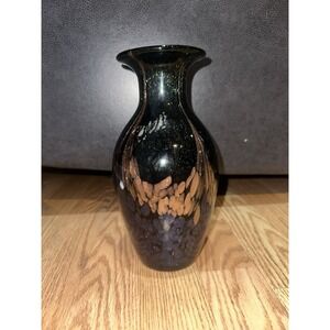 Vtg Dale Tiffany Art Glass Favrile Mardi Gras Aventurine Flecked Vase SEE FLAWS